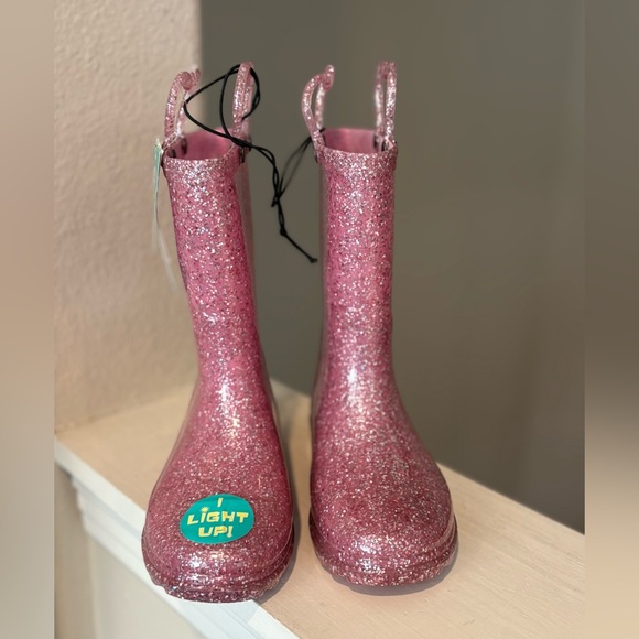 Western Chief Other - NWT Western Chief Sz 12 Girls Abby Glitter Lighted Shimmer Rain Boots Waterproof